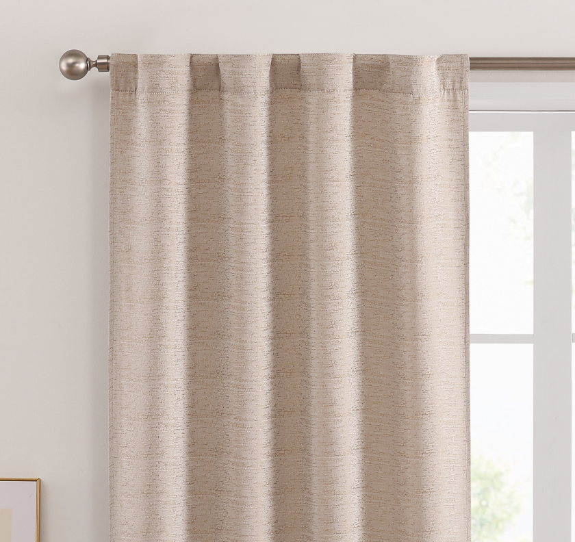 Room Darkening Jacquard with Lining, Back Tab/Rod Pocket Window Curtain, 2 Panels 37" width x 84" length