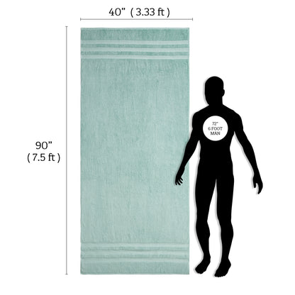 Extra Large Bath Towel - Oversized Ultra Bath Sheet - 100% Cotton - SPA BLUE/GREEN COLOR