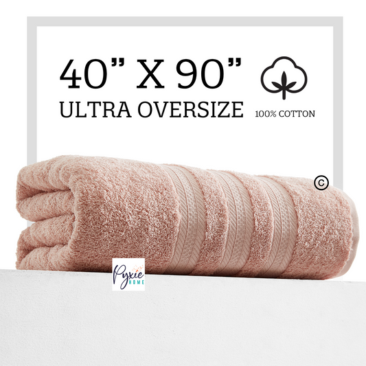 Extra Large Bath Towel - Oversized Ultra Bath Sheet - 100% Cotton - BLUSH COLOR