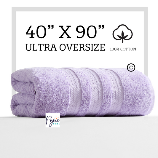 Extra Large Bath Towel - Oversized Ultra Bath Sheet - 100% Cotton - LIGHT PURPLE COLOR