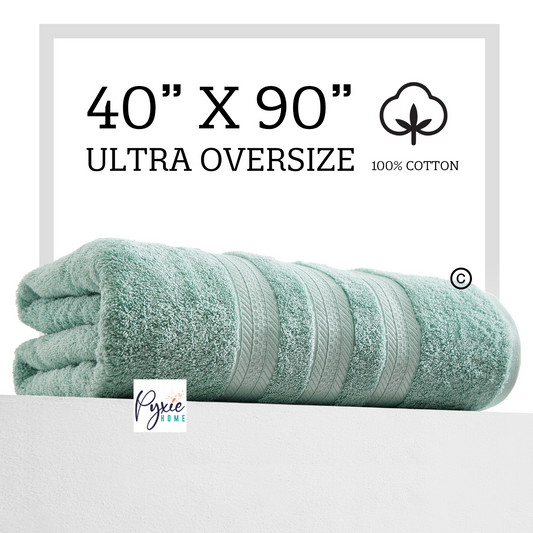 Extra Large Bath Towel - Oversized Ultra Bath Sheet - 100% Cotton - SPA GREEN COLOR